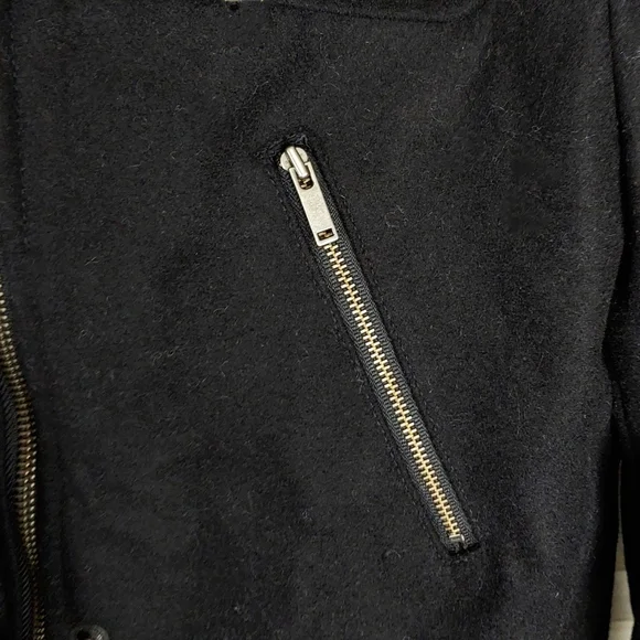 NEW Merona Womens Black Wool HOODED Full Zip Multi Pocket Cozy Jacket - Picture 5 of 10